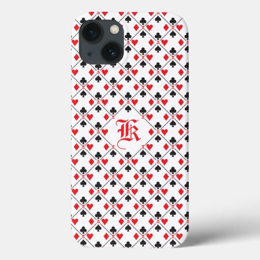 Aangepaste monogram poker-spelkaart Case-Mate iPhone case (Achterkant)