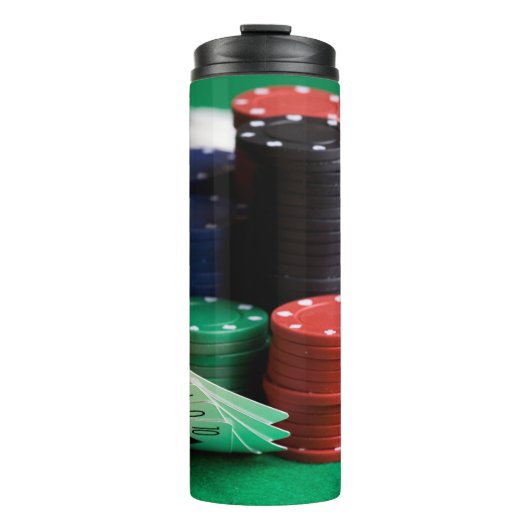 Aangepaste monogram POKER-tumbler Thermosbeker (Voorkant)