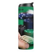 Aangepaste monogram POKER-tumbler Thermosbeker (Gedraaid links)