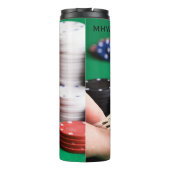 Aangepaste monogram POKER-tumbler Thermosbeker (Achterkant)