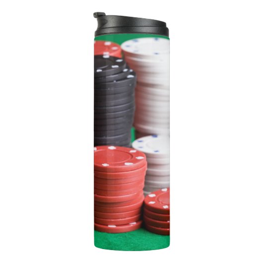 Aangepaste monogram POKER-tumbler Thermosbeker (Geroteerd rechts)
