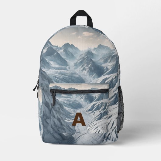 Aangepaste Monogram Rainbow Mountains Rugzak (Voorkant)