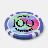 Aangepaste Monogram Rainbow Paint Splatter Poker Chips (Enkel)