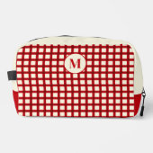 Aangepaste Monogram Red Gingham Classic Toilettasje (Voorkant)