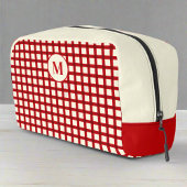 Aangepaste Monogram Red Gingham Classic Toilettasje