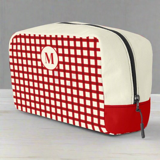 Aangepaste Monogram Red Gingham Classic Toilettasje