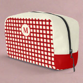 Aangepaste Monogram Red Gingham Classic Toilettasje