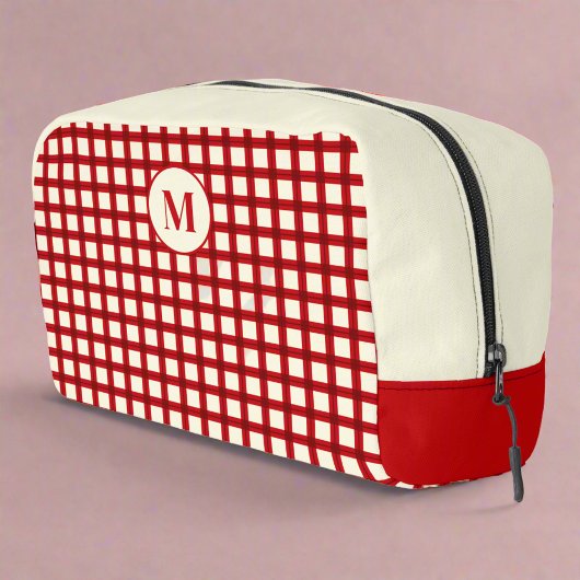 Aangepaste Monogram Red Gingham Classic Toilettasje