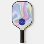 Aangepaste Monogram regenboogkleuren retro Pickleball Paddle (Voorkant)