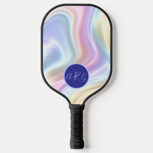 Aangepaste Monogram regenboogkleuren retro Pickleball Paddle (Voorkant)