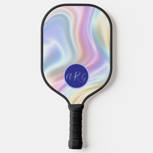 Aangepaste Monogram regenboogkleuren retro Pickleball Paddle (Achterkant)