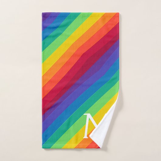 Aangepaste monogram regenboogkleurige handdoekset bad handdoek (Handdoek)