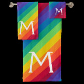 Aangepaste monogram regenboogkleurige handdoekset bad handdoek