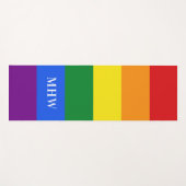 Aangepaste monogram regenboogvlag yoga mat (Voorkant (horizontaal))