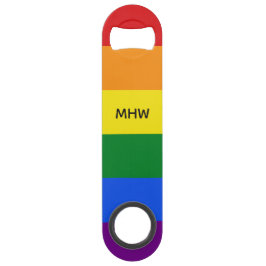 Aangepaste monogram Regenboogvlagflesopener Speed Flessenopener