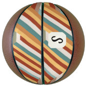 Aangepaste Monogram Retro 70s Geometrische Basketb Basketbal (Verticaal)