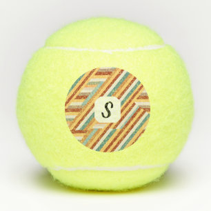 Aangepaste monogram Retro 70s geometrische tennisb Tennisballen