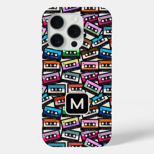 Aangepaste Monogram Retro Casette Tapes Case-Mate iPhone Case (Achterkant)