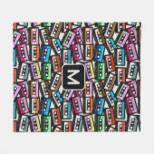 Aangepaste Monogram Retro Casette Tapes Fleece Deken (Voorkant (Horizontaal))