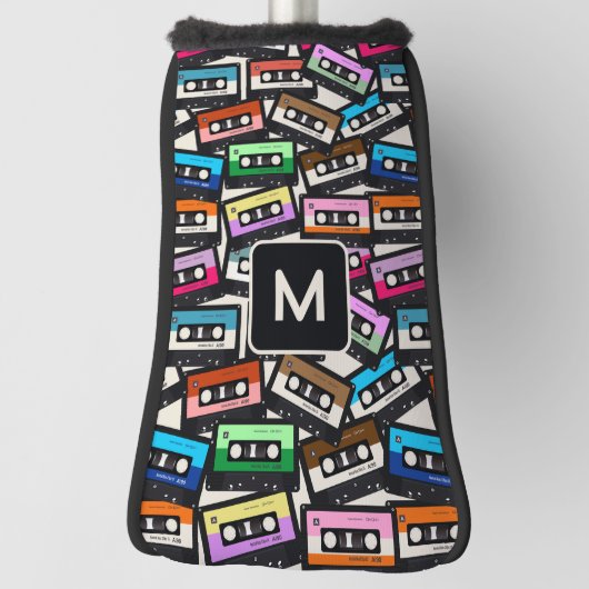Aangepaste Monogram Retro Casette Tapes Golfheadcover (Draai 90)