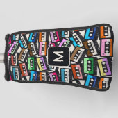 Aangepaste Monogram Retro Casette Tapes Golfheadcover (Voorkant)