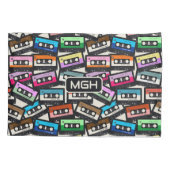 Aangepaste Monogram Retro Casette Tapes Kussensloop (Achterkant)