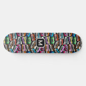 Aangepaste Monogram Retro Casette Tapes Persoonlijk Skateboard (Horizontaal)