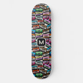 Aangepaste Monogram Retro Casette Tapes Persoonlijk Skateboard (Voorkant)