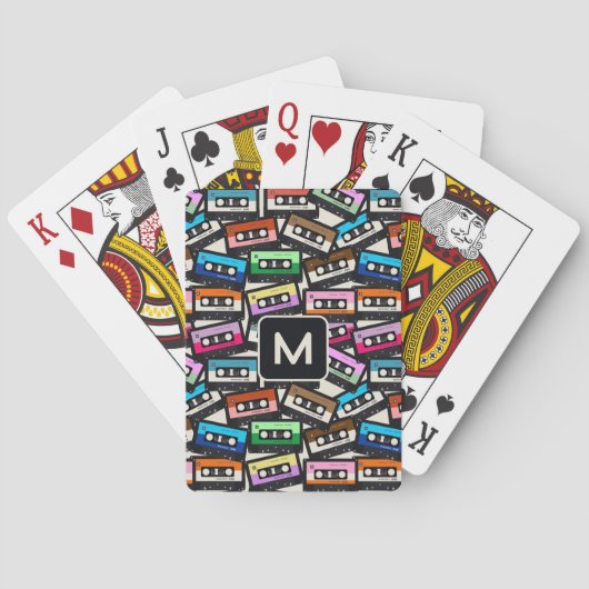 Aangepaste Monogram Retro Casette Tapes Pokerkaarten (Achterkant)