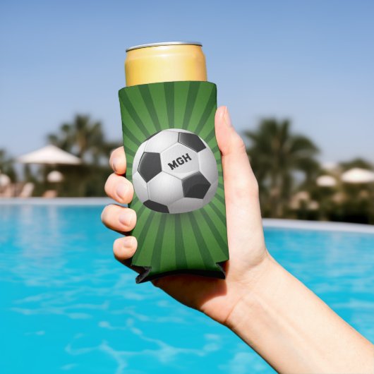 Aangepaste Monogram Retro Voetbal Seltzer Blikjeskoeler (Insitu Zwembad)