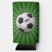 Aangepaste Monogram Retro Voetbal Seltzer Blikjeskoeler (Achterkant)