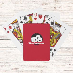 Aangepaste monogram rode speelkaartdek pokerkaarten