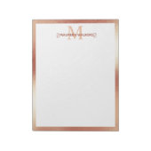 Aangepaste monogram Roos Gold Aangepaste naam Notitieblok (Linkerzijde)