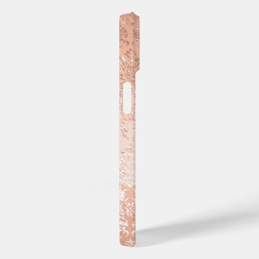 Aangepaste monogram Roos Gold Damask Case-Mate iPhone Case (Achterkant / Rechts)