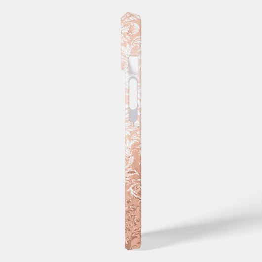 Aangepaste monogram Roos Gold Damask Case-Mate iPhone Case (Achterkant / Links)