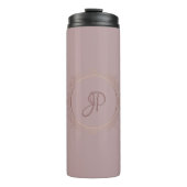 Aangepaste monogram Roos Gold Elegant Sjabloon Thermosbeker (Voorkant)