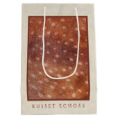 Aangepaste Monogram Rosbruine Reeëprint Medium Cadeauzakje (Achterkant)
