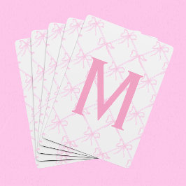 Aangepaste monogram roze boog, Coquette speelkaart Pokerkaarten