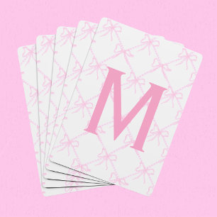 Aangepaste monogram roze boog, Coquette speelkaart Pokerkaarten