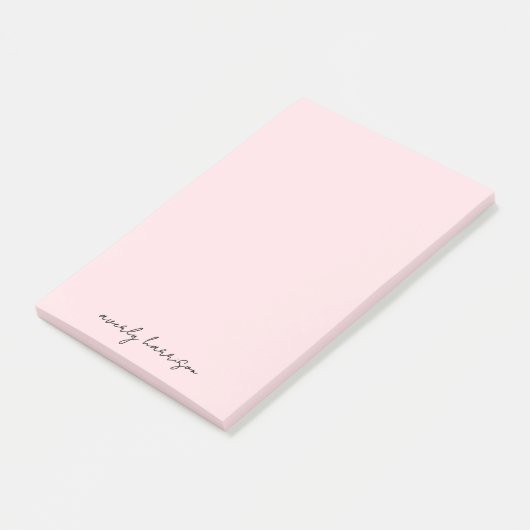 Aangepaste monogram roze chic minimalistisch post-it® notes (Schuin)