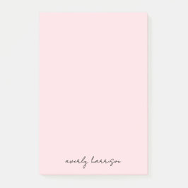 Aangepaste monogram roze chic minimalistisch post-it® notes