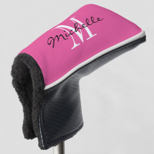 Aangepaste monogram roze golf putter cover voor vr