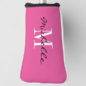 Aangepaste monogram roze golf putter cover voor vr (Draai 90)
