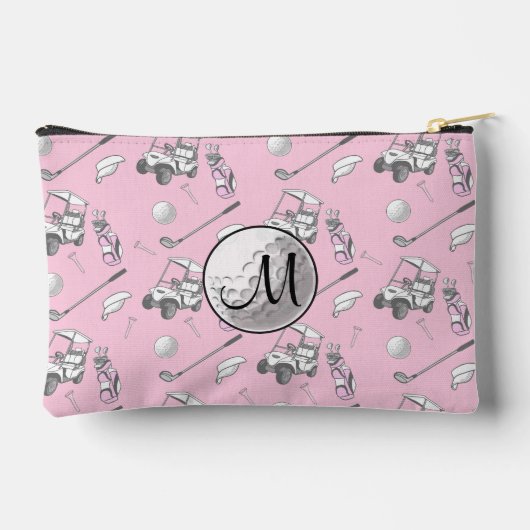 Aangepaste Monogram Roze Golfbal en Kaarten Etui (Achterkant)