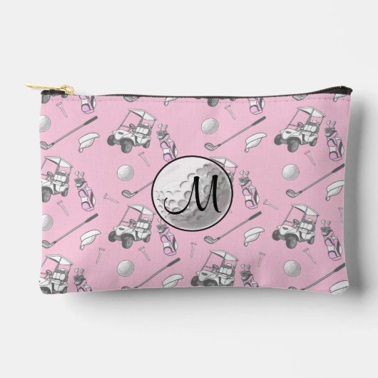 Aangepaste Monogram Roze Golfbal en Kaarten Etui (Voorkant)