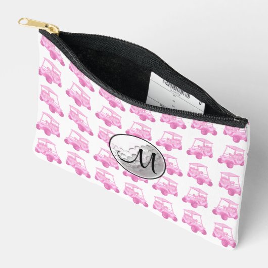 Aangepaste Monogram Roze Golfbal en Kaarten Etui (Open)