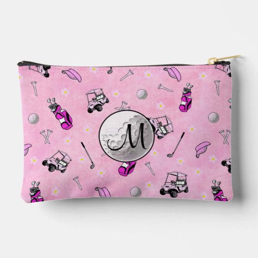 Aangepaste Monogram Roze Golfbal en Kaarten Etui (Achterkant)