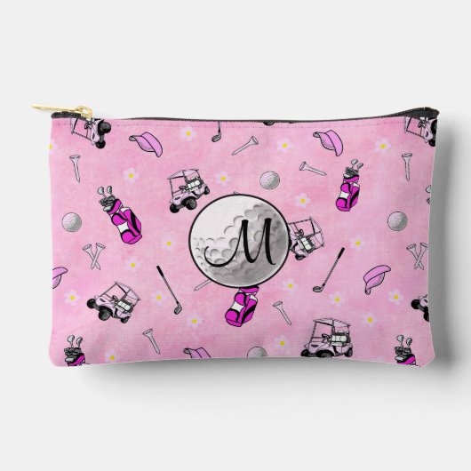 Aangepaste Monogram Roze Golfbal en Kaarten Etui (Voorkant)