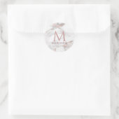 Aangepaste Monogram Roze Goud Marmer Moderne Elega Ronde Sticker (Tas)