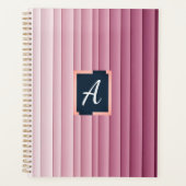 Aangepaste Monogram Roze Gradiënt Verticale Planne Planner (Voorkant)